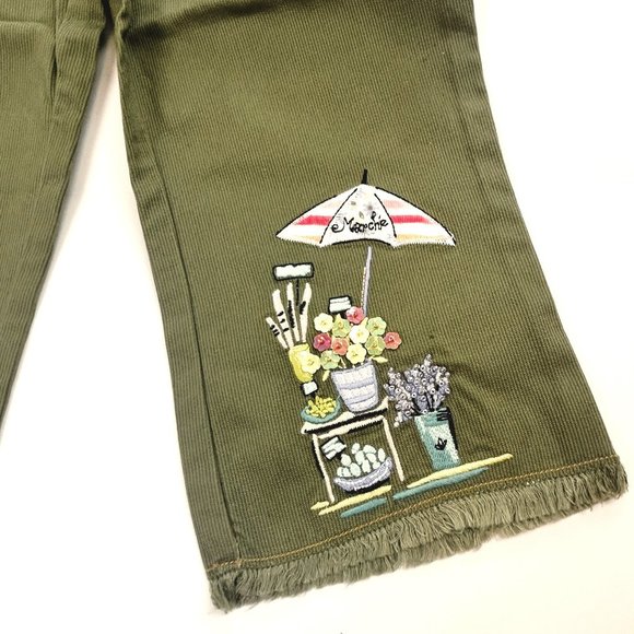 NWT Gymboree Girl Olive Green Capri Pant & Multi Stripe Tank Size 6 - Picture 3 of 7